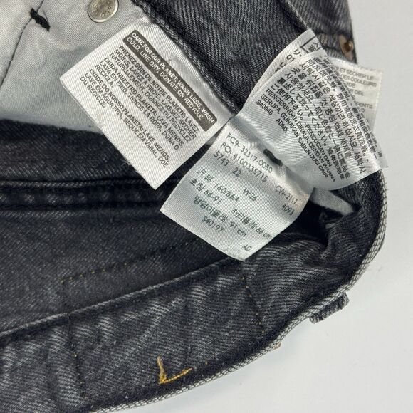 Levi's 501 Womens Mid Rise Cut Off Denim Shorts Black Y2K Grunge Size 26 - Picture 4 of 7